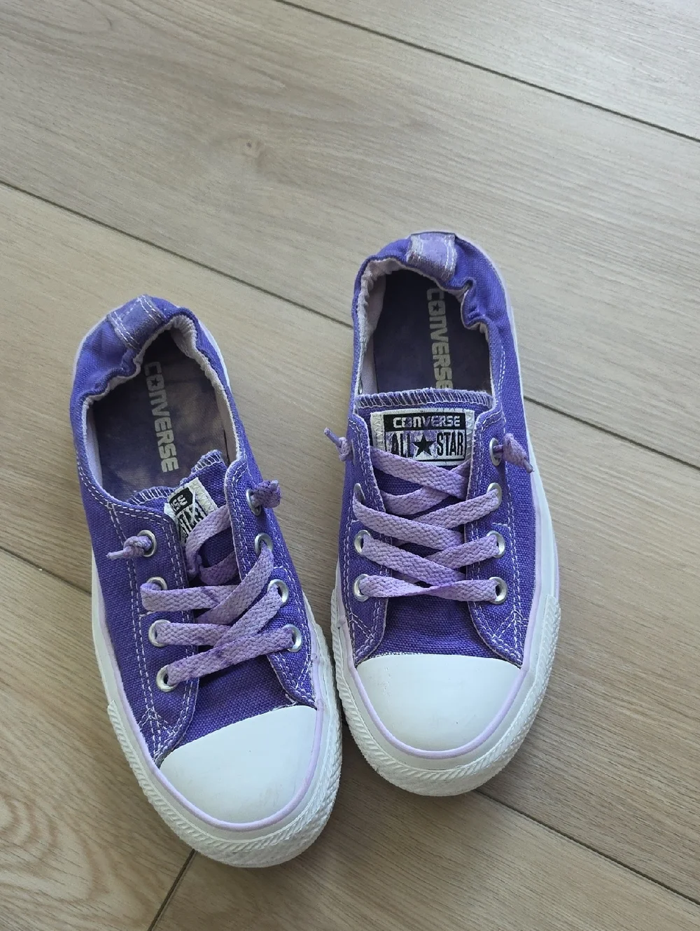 Converse Women's Purple Canvas Low-Top Sneakers - Picture 2 of 10